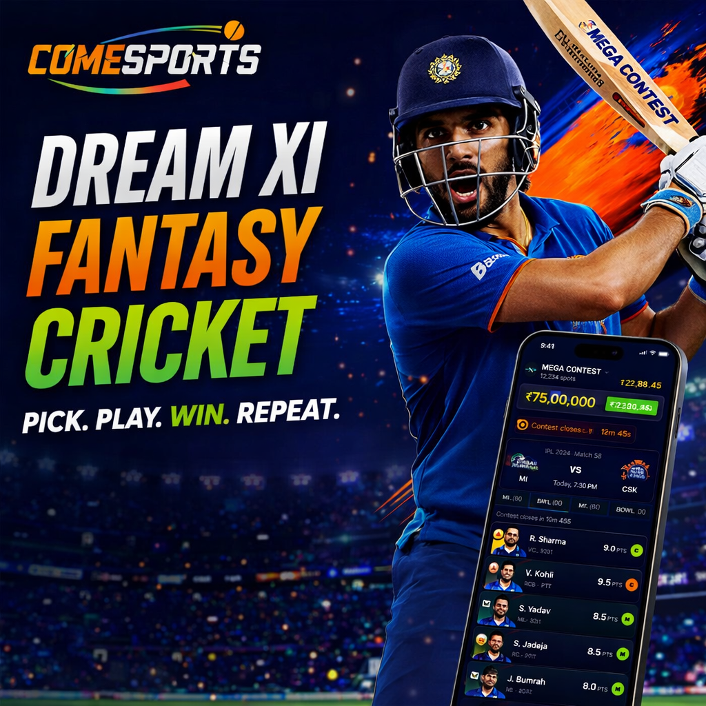 Come Cash Hub Dream XI fantasy cricket ad visual