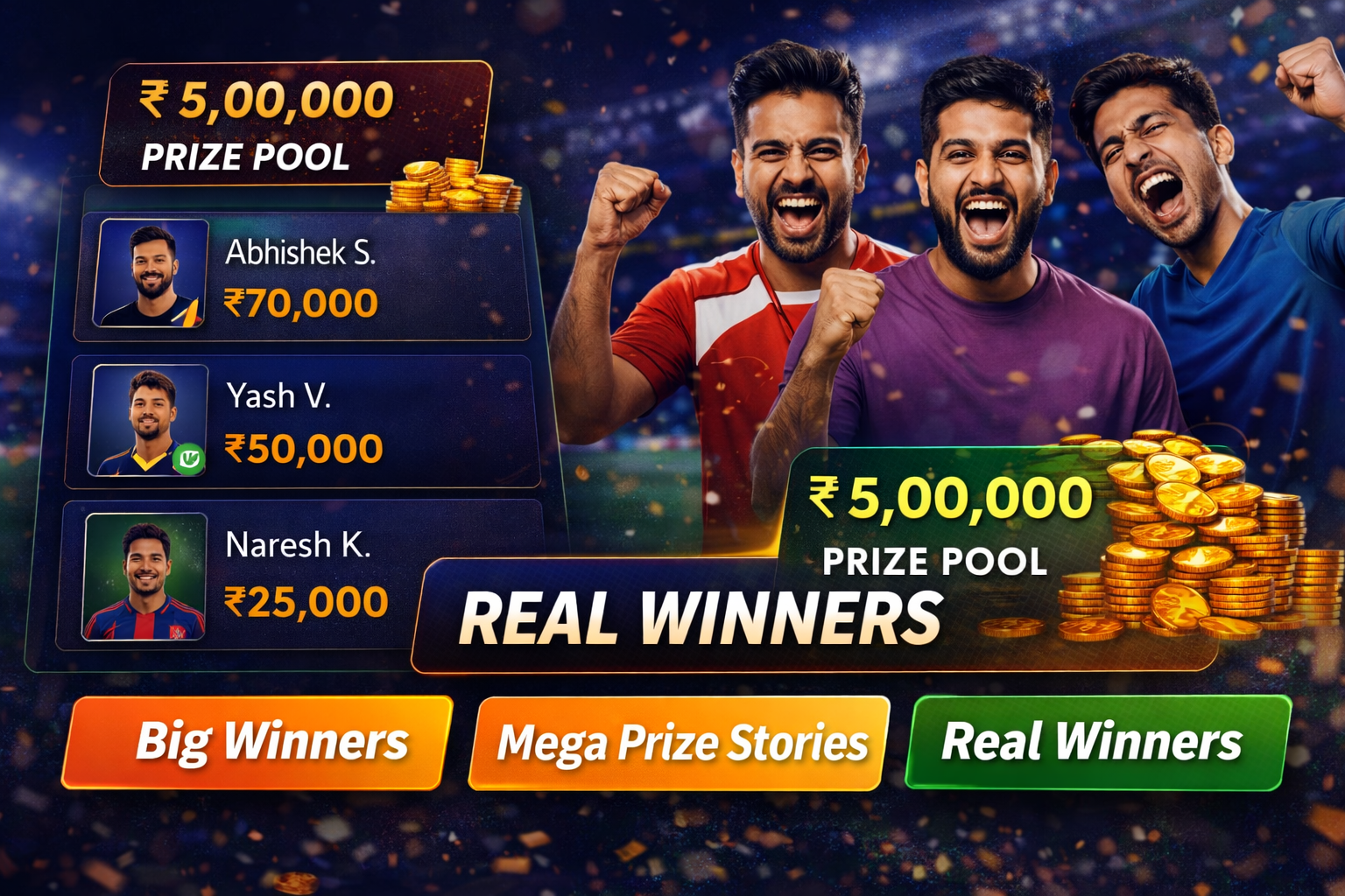 Come Cash Hub fantasy cricket result notes