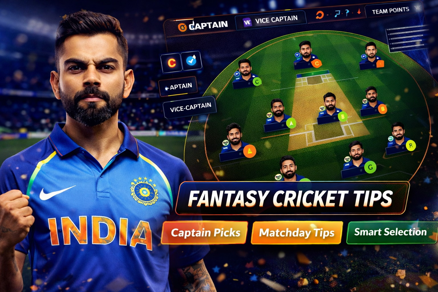 Come Cash Hub role based fantasy cricket checklist
